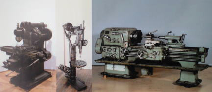 当時はこのような工作機械が使われていた(写真提供：日本工業大学博物館)